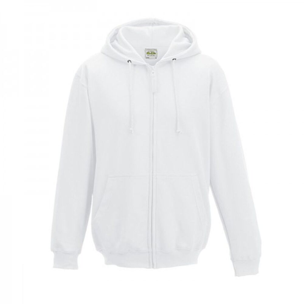 Awdis Plain Mens  Sweatshirt Hoodie Zoodie 18 Colours Szs  / Arctic White